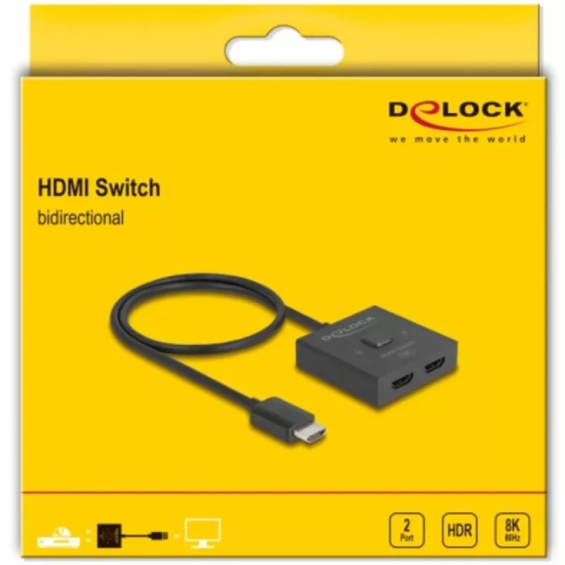 HDMI Switch DeLOCK 18901 144Hz Schwarz Plastic 55x55x15mm
