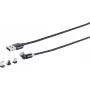 Magnetisches 3-in-1 USB-A-Ladekabel ShiverPeaks 540° — Schwarz, USB-A auf magnetischen Mehrfachstecker