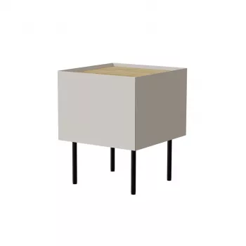 Cama Nachttisch, 2 Stk., FELLINI, 40x41x60, Kaschmir + geölte Eichenplatte