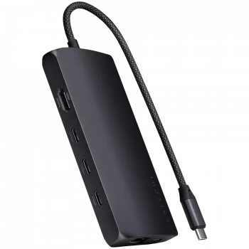 Satechi USB-C Multiport Adapter ST-P8KED — 6 Anschlüsse, unterstützt 8K-Auflösung