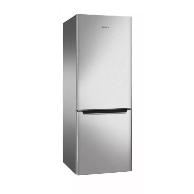Freistehende Kühl-Gefrierkombination AMICA KGCL 384 160 E, Gesamt 205 L, Kühlteil 153 L, Gefrierteil 52 L, unteres Gefrierfach, Edelstahl