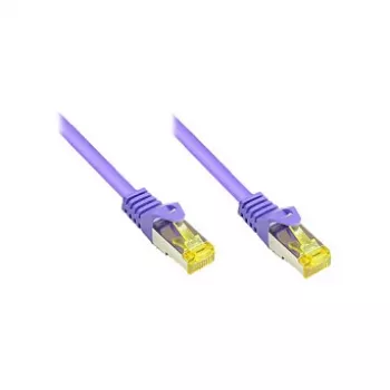 RJ45 Patchkabel mit Cat.7 Rohkabel und Rastnasenschutz (RNS®), S/FTP, PiMF, halogenfrei, 600MHz, OFC, Violett, 1m, Good Connections® (8070R-010V)