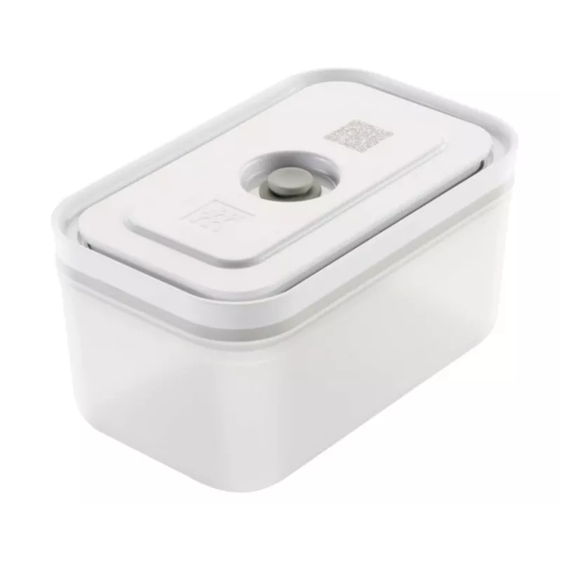 Vakuumierbox ZWILLING 36807-007-0, rechteckiger Kunststoff-Lebensmittelbehälter, 1,1 l & 2,3 l, luftdicht verschließbarer Deckel, abnehmbar, durchscheinend weiß