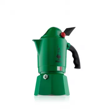 Moka-Kanne BIALETTI Moka BREAK ALPINA — 3 Tassen, grün, Aluminium, Bakelit-Griff