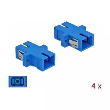 Glasfaseradapter SC-Buchse auf SC-Buchse, DELOCK 85990, blau, 4er-Pack