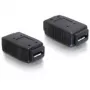 Adapter USB Micro-A+B Buchse auf USB Micro-A+B Buchse DeLOCK 65034 Schwarz