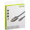 USB-Adapterkabel, USB-C-Stecker > DisplayPort-Stecker, 4K 60Hz (schwarz/Silber, 1 Meter, geflochtenes Kabel)