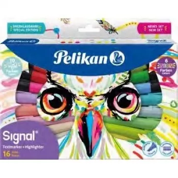 Marker Pelikan 825078 16 Stück Keilspitze Mehrfarbig