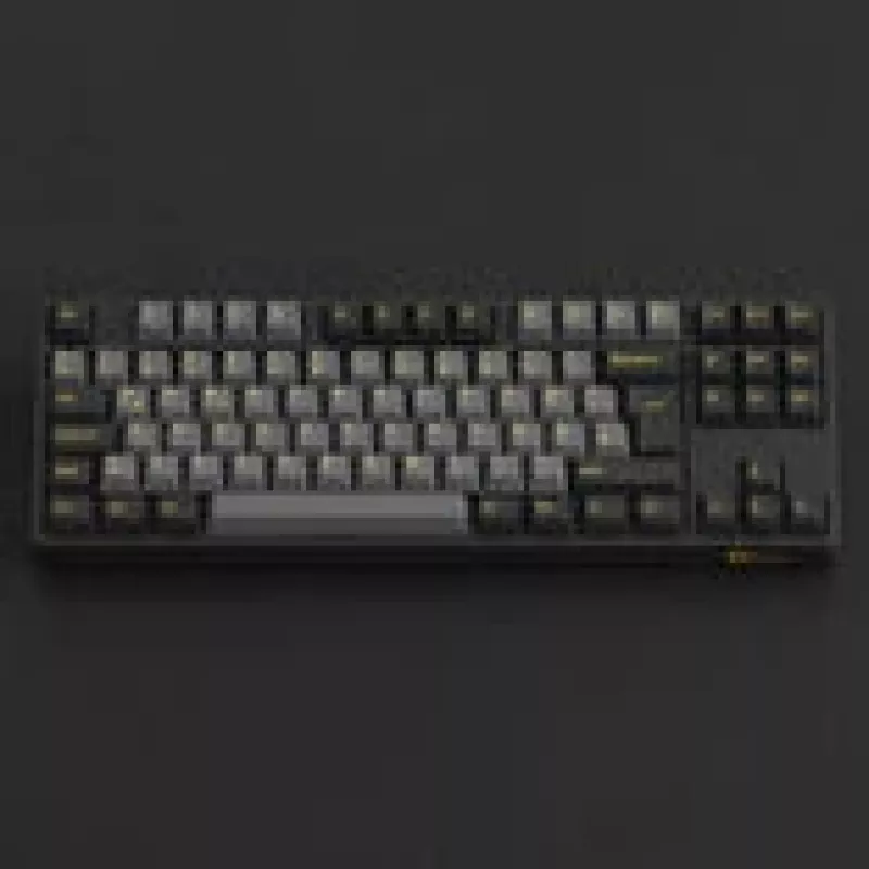 Mechanische Gaming-Tastatur AKKO Schwarz & Gold 5087S, Akko V3 Cream Gelb Pro Switches, RGB-Beleuchtung