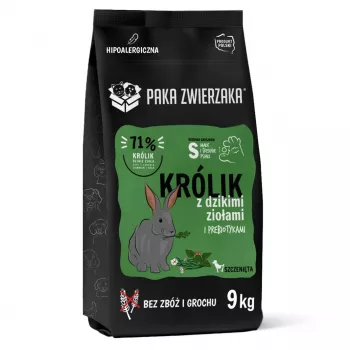 PAKA ZWIERZAKA Puppy Rabbit with wild herbs S - Trockenfutter für Hunde - 9kg