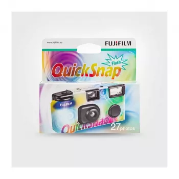 Einwegkamera Fujifilm Quicksnap Flash — 135 mm (32 mm Brennweite), 1/100 s Verschluss, eingebauter Blitz, Schwarz