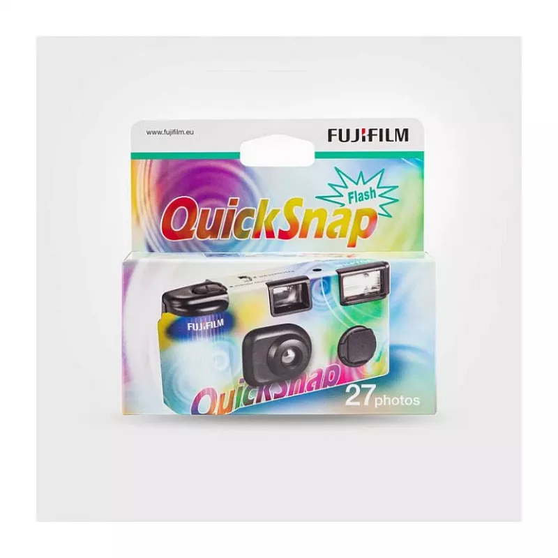 Einwegkamera Fujifilm Quicksnap Flash — 135 mm (32 mm Brennweite), 1/100 s Verschluss, eingebauter Blitz, Schwarz
