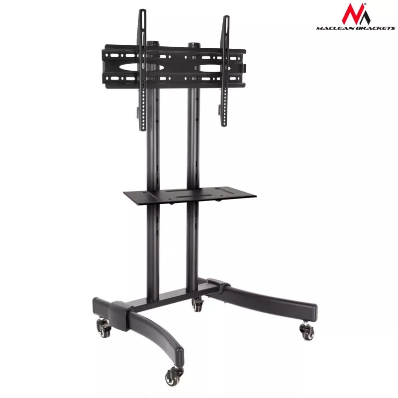 Maclean MC-739 professioneller TV-Rollwagen, 32-65 Zoll (165,1 cm), max. 40 kg, VESA bis 400x600, Schwarz