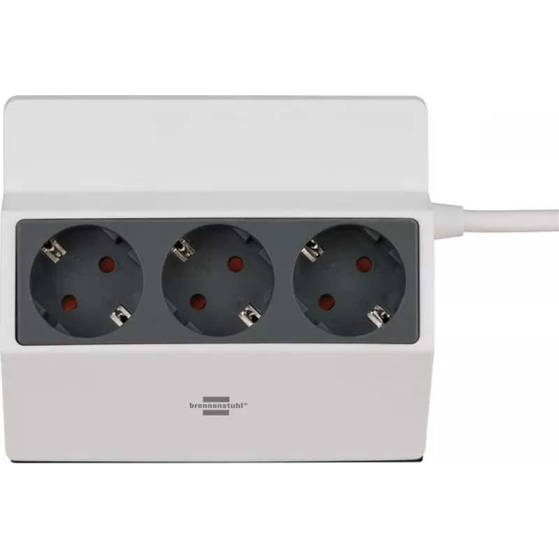 Brennenstuhl 1150070, 3 m, 3 AC-Ausgänge, Innenbereich, IP20, Anthrazit, Weiß, 16 A
