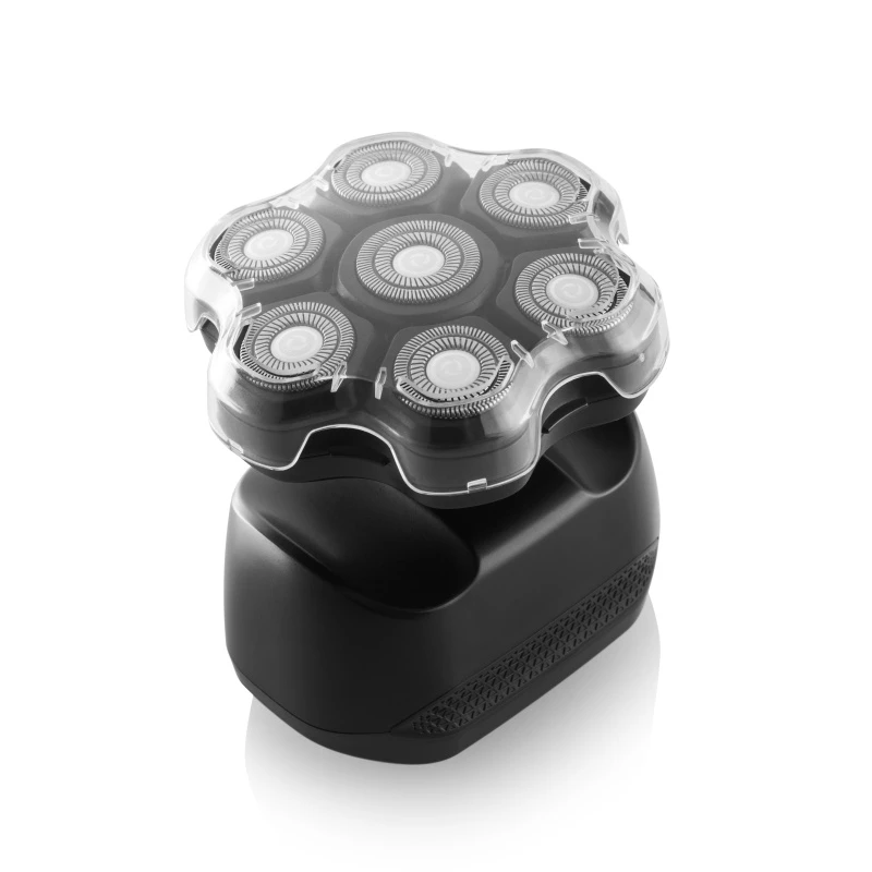 Kopfrasierer ETA Jason 534390000 schwarz ? 7-Klingen-Rotationskopfrasierer, Li-Ion wiederaufladbar, waschbar, 60 Min. Laufzeit