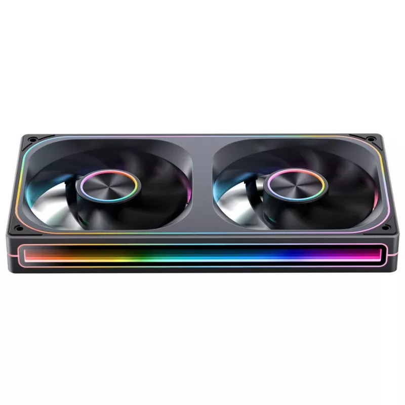 120mmx2 ARGB PWM Gehäuselüfter, Jonsbo ZA-240 Infinity Mirror 240mm Schwarz