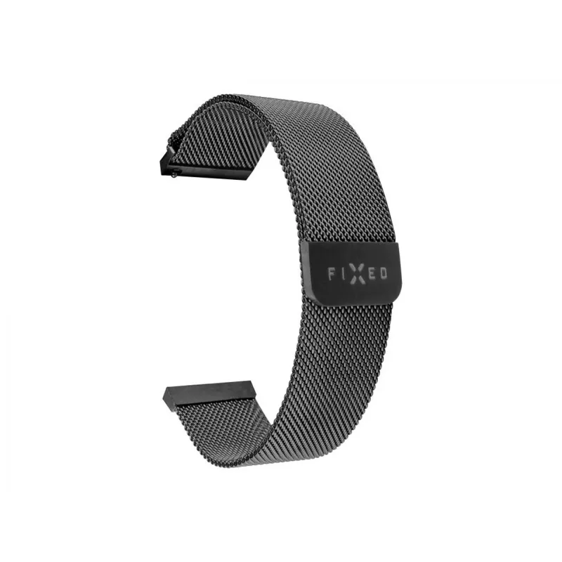 Uhrenarmband FIXED Mesh Strap FIXMEST-18MM-BK 18 mm Schnellwechsel schwarz Metallmesh