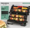 Elektrischer 2-in-1-Gesundheitsgrill Progress EK5854PVDE mit Antihaftplatten und einstellbarer Temperatur