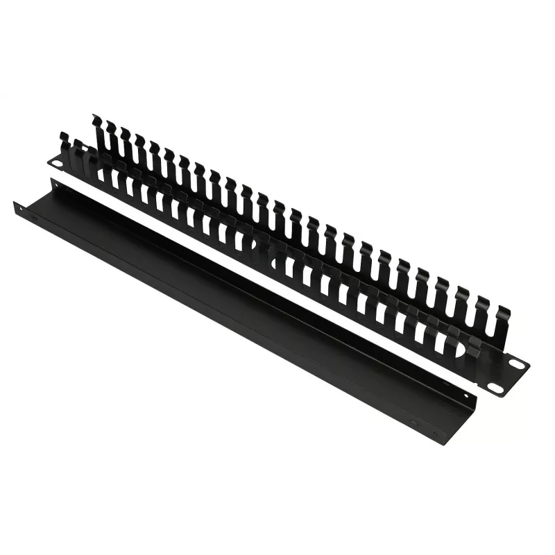 Kabelmanagement-Panel Extralink Kabel MANAGER WITH METAL COVER Schwarz Metall 48,3 cm