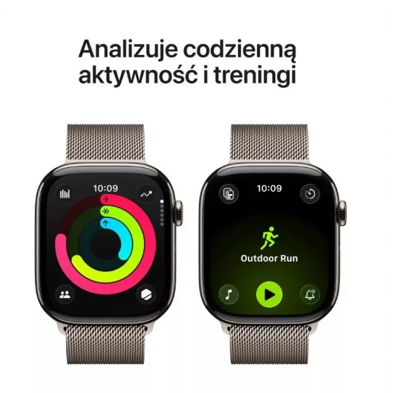 Apple Watch Series 11 GPS + Cellular 42mm Natural Titanium Gehäuse mit Natural Milanese Loop