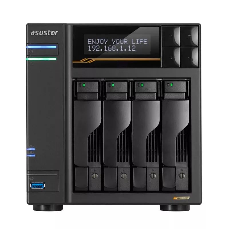Asustor Lockerstor 4 Gen3 AS6804T 4-Bay NAS, AMD Ryzen V3C14, 16GB DDR5 ECC, 2x 10GbE + 2x 5GbE