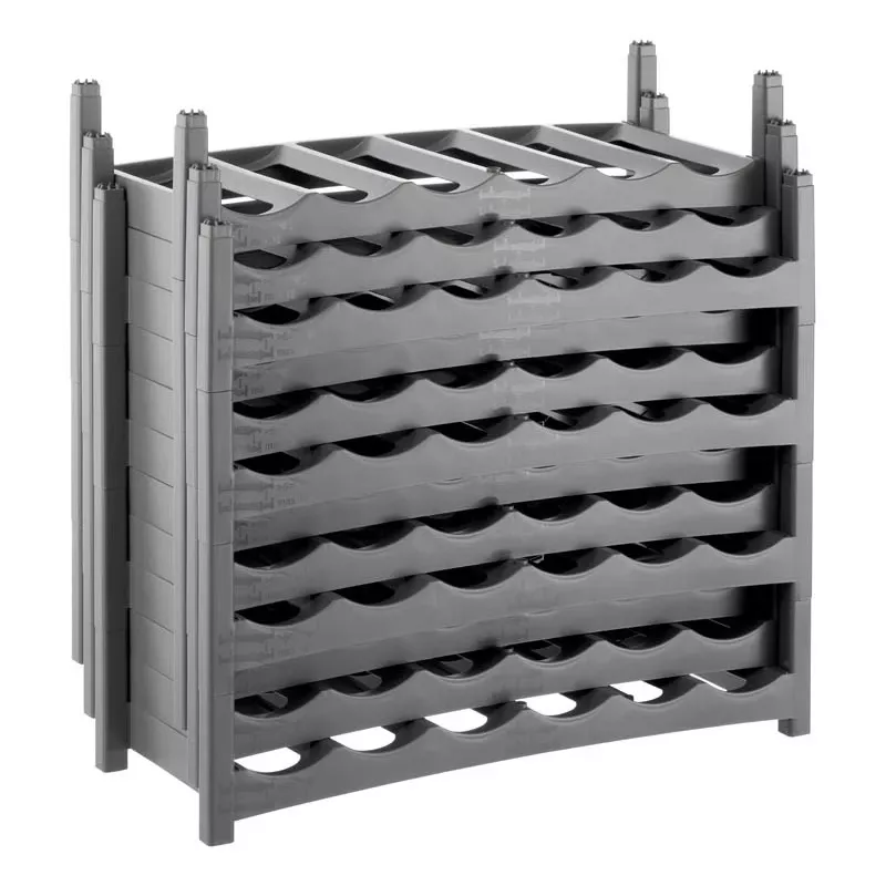 Tisch-Weinregal rotho VARIO für 6 Flaschen, faltbar, grau, 600×220×140 mm