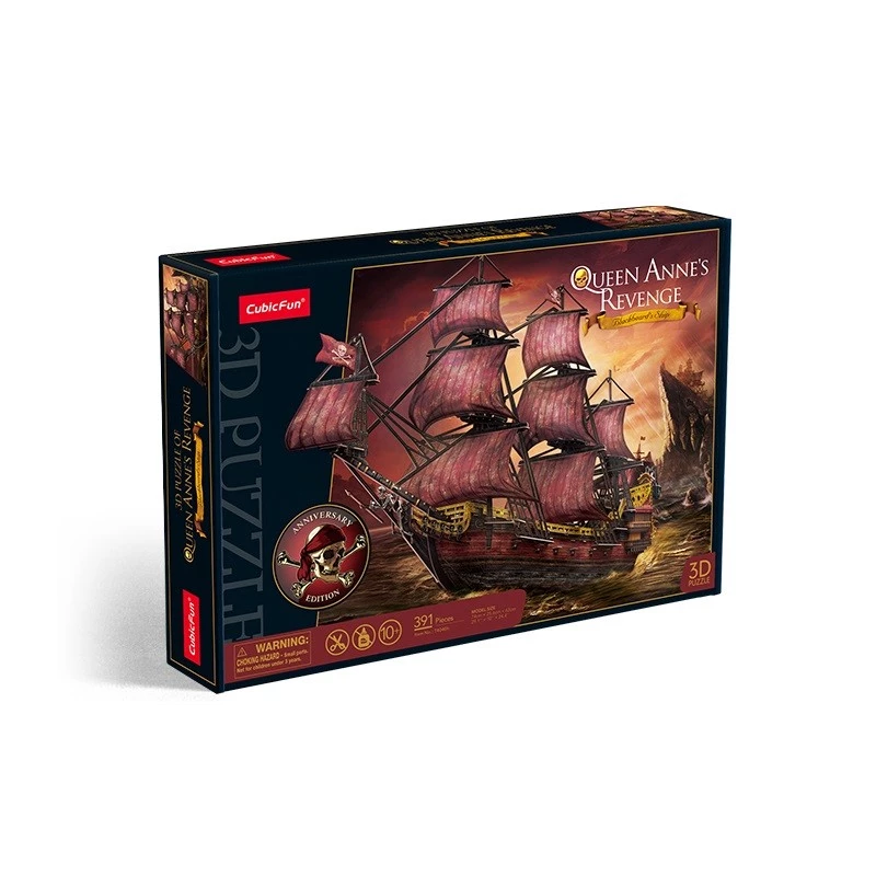 3D Puzzle cubicfun Queen Anne's Revenge Anniversary Version – Modell 306-T4040H, Sammelschiff zum Zusammenbauen