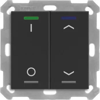 MDT BE-TAL55T206.D1 KNX Taster Light 55 2f RGBW Temperatursensor schwarz matt Sch_Jal 1 (BE-TAL55T206.D1)
