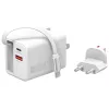 Indoor USB-C/USB-A Fast Charger 4smarts 541065 — Universal AC 100–240V, Max 20V, 0.7 m Kabel, Weiß