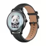 Smartwatch Colmi L28 mit schwarzem Silikon- und schwarzem Lederarmband