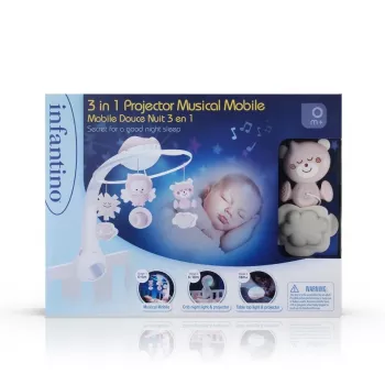 Baby-Musikbox B-kids 3in1 Infantino 150302050 – puderrosa, 3-in-1Beruhigungsspielzeug