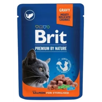 Brit Premium Cat Salmon Sterilised mit Lachs Katzennassfutter, 100 g