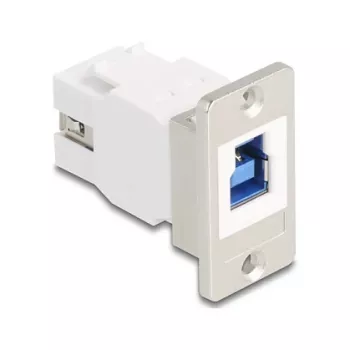 Keystone-Modul DELOCK 67337 Panel-Mount USB Typ-B auf USB Typ-A 5 Gbit/s, silber/weiß