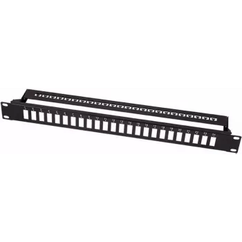19-Zoll-Glasfaserpanel für 24x SC-Duplex- oder LC-Quad-Kupplungen - schwarz