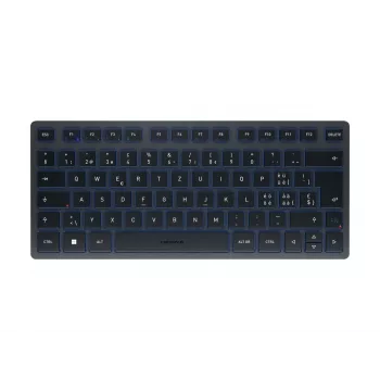 Bluetooth-Tastatur CHERRY KW 7100 MINI BT QWERTZ Schweizer Blau Wireless