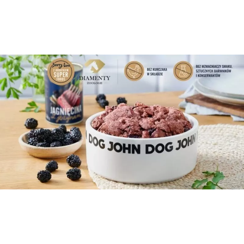 JOHN DOG Berry Line Lamm mit Brombeeren Nassfutter für Hunde 400 g