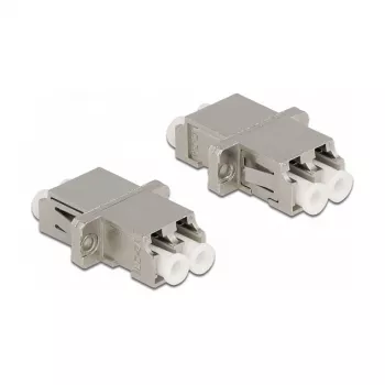 Optical Fiber Coupler DeLOCK LC Duplex weiblich auf LC Duplex weiblich Singlemode Metall