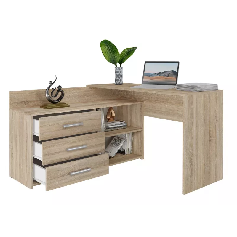 Topeshop DANY SONOMA KPL Computertisch Eichenfarbe
