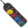 Mehrfachsteckdose MACLEAN MCE229B — 4 AC-Steckdosen, 2× USB-A, 1,5 m Kabel, 10 A, Typ F, Innenbereich, schwarz
