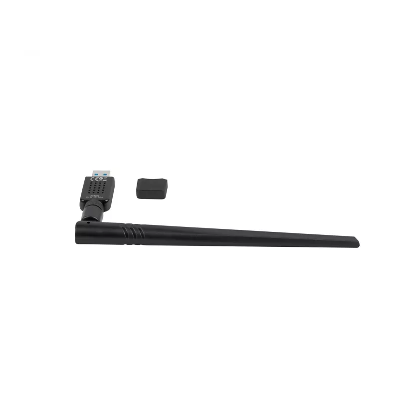 Interne WLAN-Karte LANBERG NC-1200-WIE — Dualband-USB-WLAN-Adapter, RTL8812BU, bis zu 1200 Mbit/s, externe 2x2 Antennen (5 dBi), schwarz