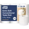 Toilettenpapier Tork Premium Extra Soft Conventional T4 — 4-lagige Rollen 9,7 cm x 19,1 m, Packung mit 6