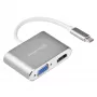Externer Video-Adapter SILVERSTONE EP16 USB-C 3.1 mit HDMI- und VGA-Ausgängen
