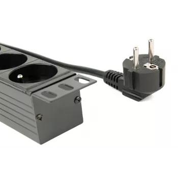 EnerGenie EG-PDU-014-F Rack-Stromverteilereinheit (8 FR-Steckdosen, 1U, 16A, Schuko-Stecker, 3m, schwarz)