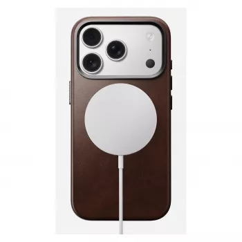 Handyhülle Nomad Traditional Leather Case für iPhone 17 Pro, Leder-Mikrofaser, passend für 6,3 Zoll (16 cm), braun
