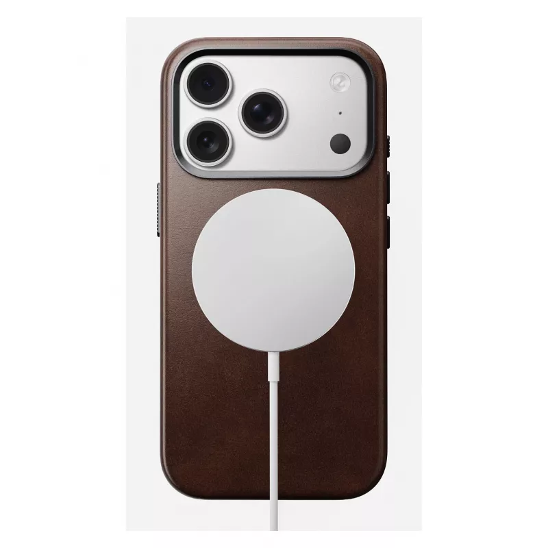 Handyhülle Nomad Traditional Leather Case für iPhone 17 Pro, Leder-Mikrofaser, passend für 6,3 Zoll (16 cm), braun