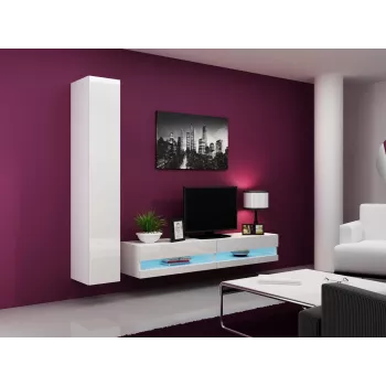 TV-Stand cama meble VIGO NEW 30/180/40, weiße Hochglanz-Oberseite, Spanplatte, 1800×400×300 mm