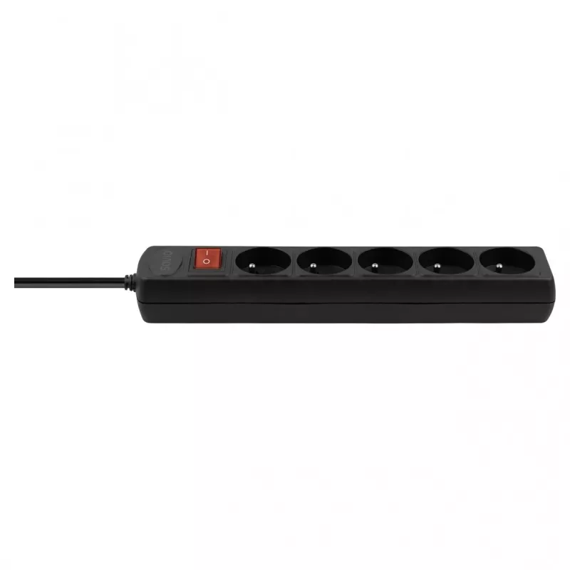 Steckdosenleiste SAVIO LZ-16 — 1,8 m Kabel, 5 AC-Steckdosen, innen, 210–250 V, 50 Hz, 2500 W, schwarz