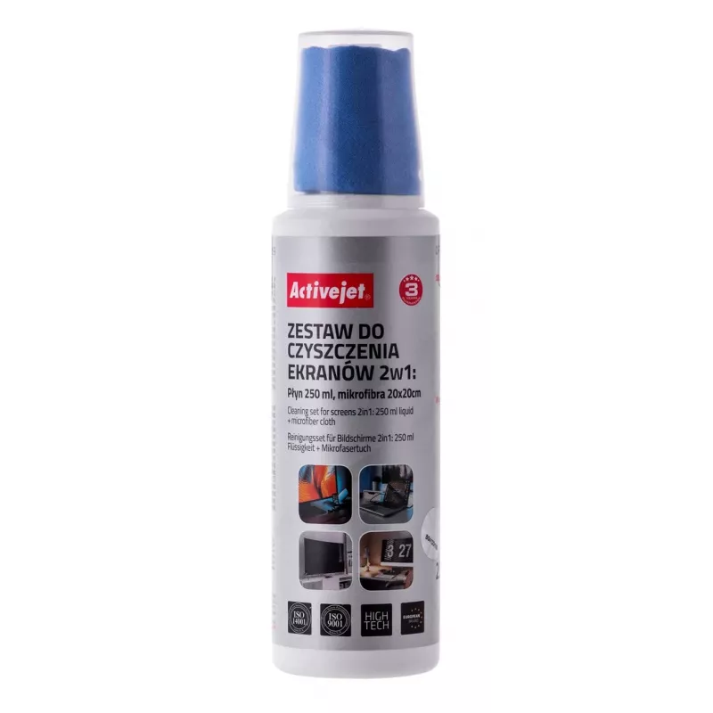 Equipment-Reinigungstücher & Flüssigkeit ActiveJet AOC-269, Mikrofasertuch 200x200 mm, 250 ml Spray, 2 Stück