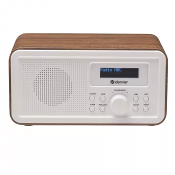 Radio DENVER DAB-30DW DAB/UKW-Tischradio mit dunklem Holzfinish