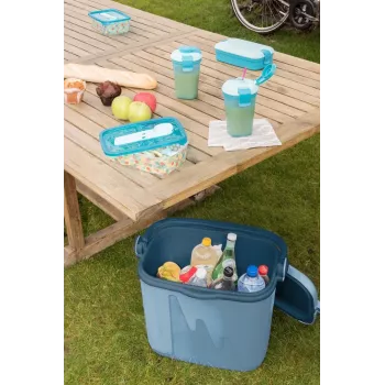 Tragbarer 20L Curver Tourist-Kühlbox 262277 Blau — 20-L-Reisekühler aus Polypropylen mit Tragegriff, 396×265×428 mm, 1,8 kg